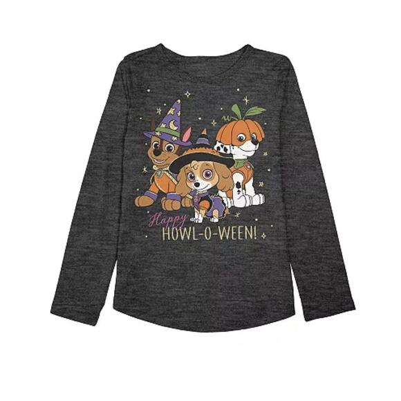 Jumping Beans Paw Patrol Chase Marshall Skye Happy Howl O Ween Tee Size 7 - Picture 1 of 5